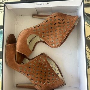 Elegant Brown Cutout Heels